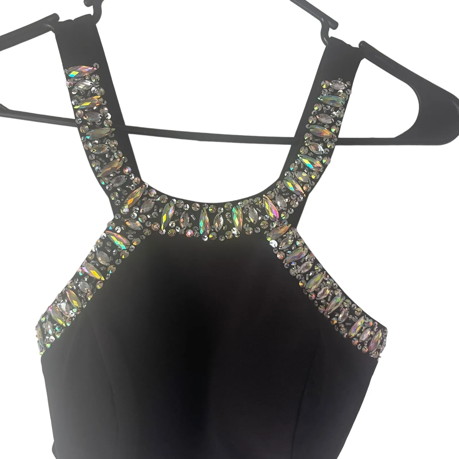 Blondie Nites Women's Size 1 Bedazzled‎ Jewel Pink Tule Black Halter Top 2 Piece - Image 5