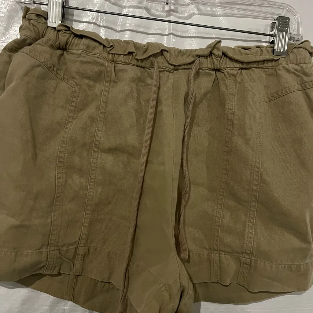 Ulla Johnson Tan Linen Blend Drawstring Shorts Size 0 US - Image 2