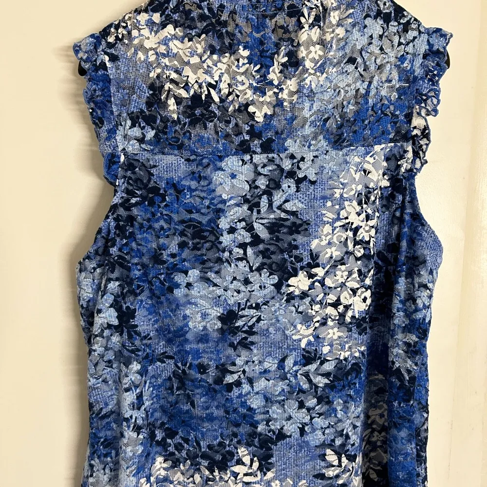 Adrienne Vittadini Blue Sleeveless Tank Top XL - Image 3