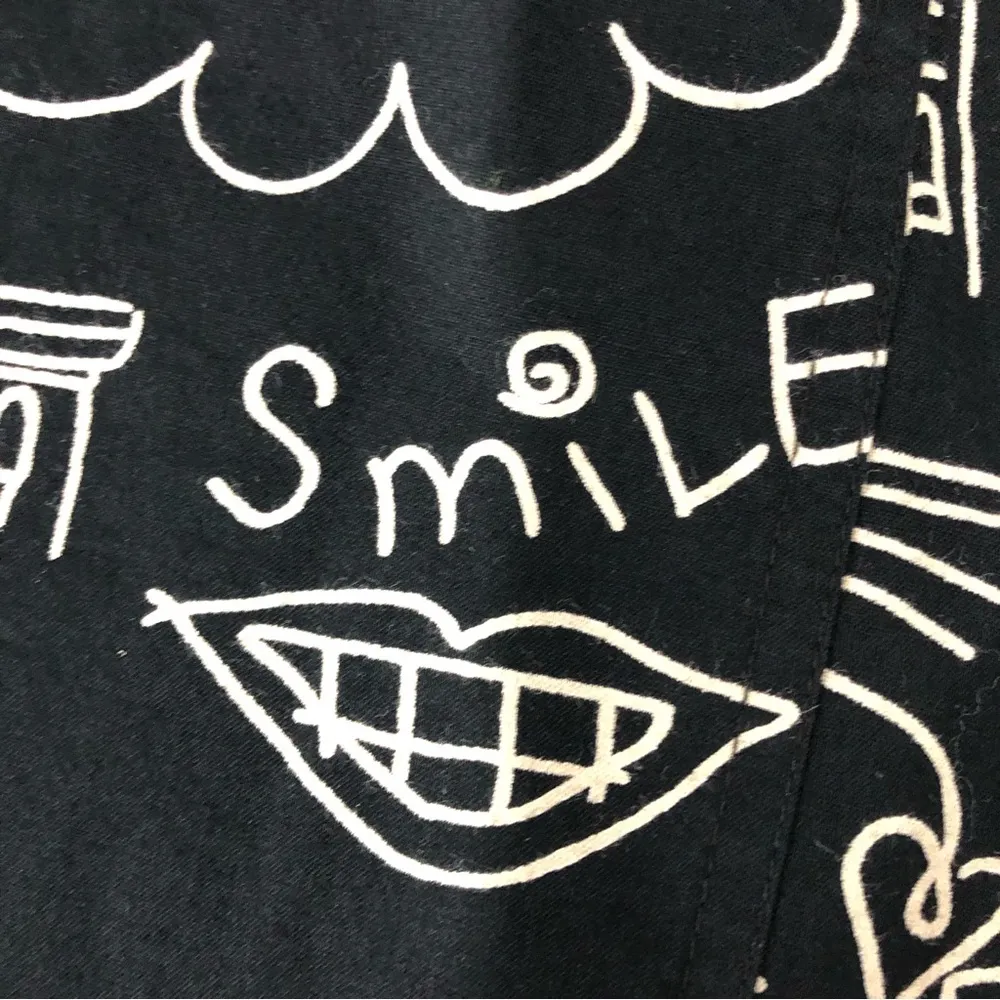 Chico’s design size 2 black novelty print pants huge pockets drawstring cat - Image 8