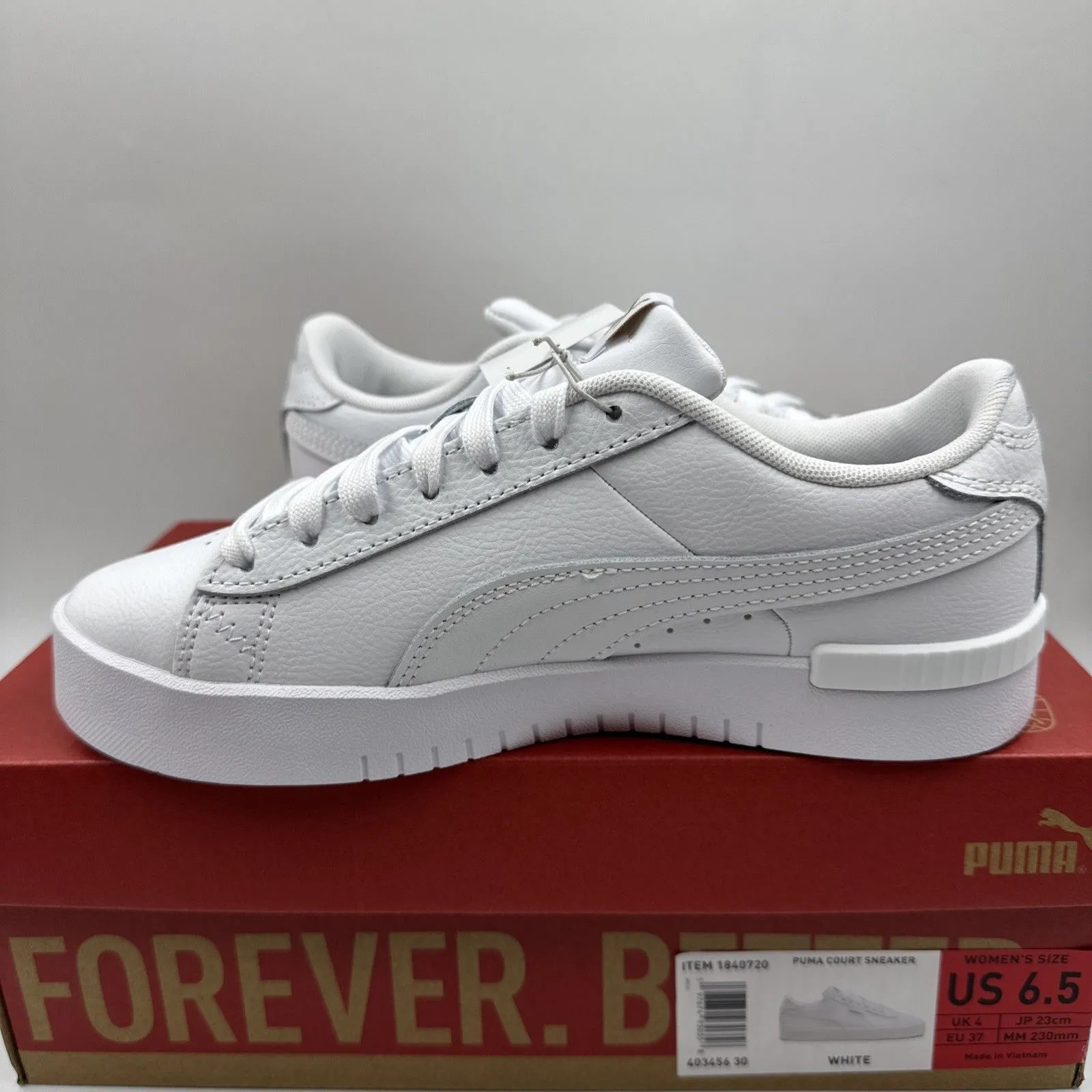 PUMA Court Sneaker, White, Women's Casual Low Top Leather Shoes Size 6.5 New White - Image 10