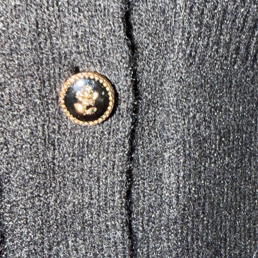 WAYF Morgan Button-Front Knit Sweater Midi Dress Black Size Medium NEW - Image 7