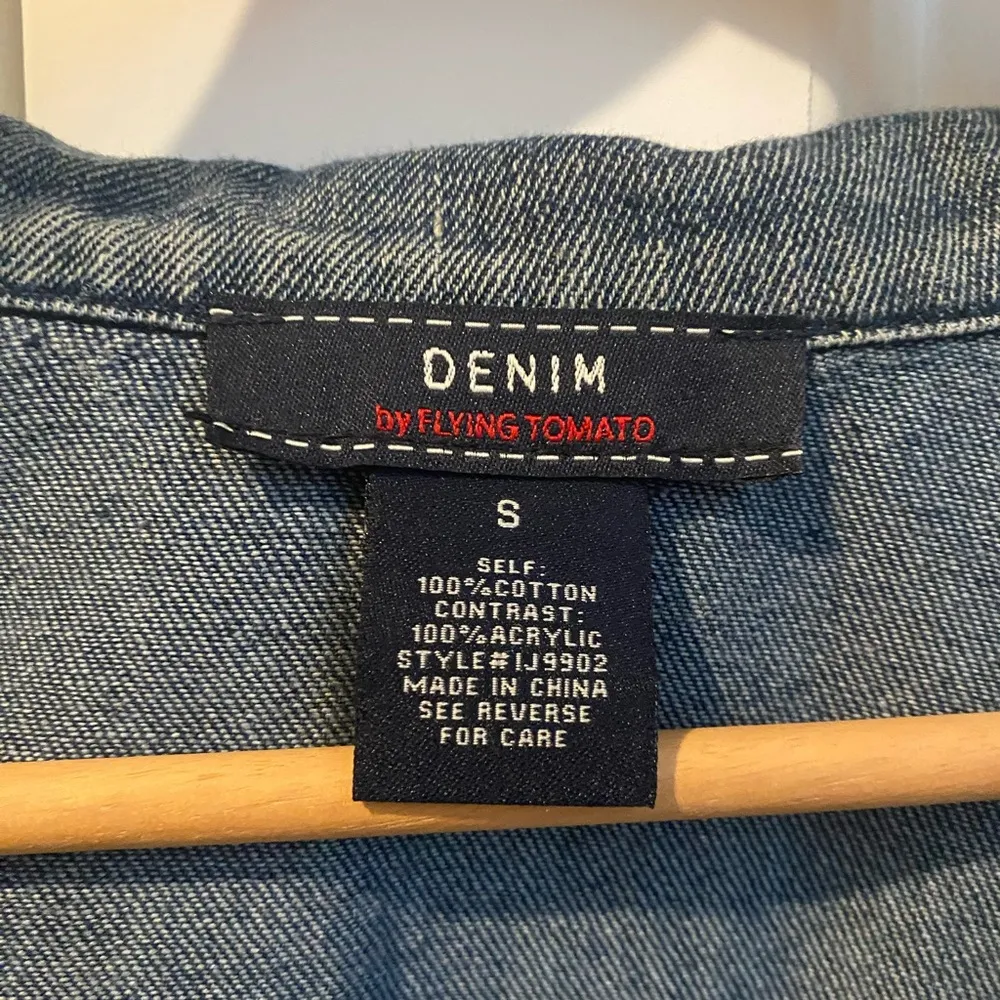 Flying Tomato’s Sweater Sleeve Denim Jacket - Image 2