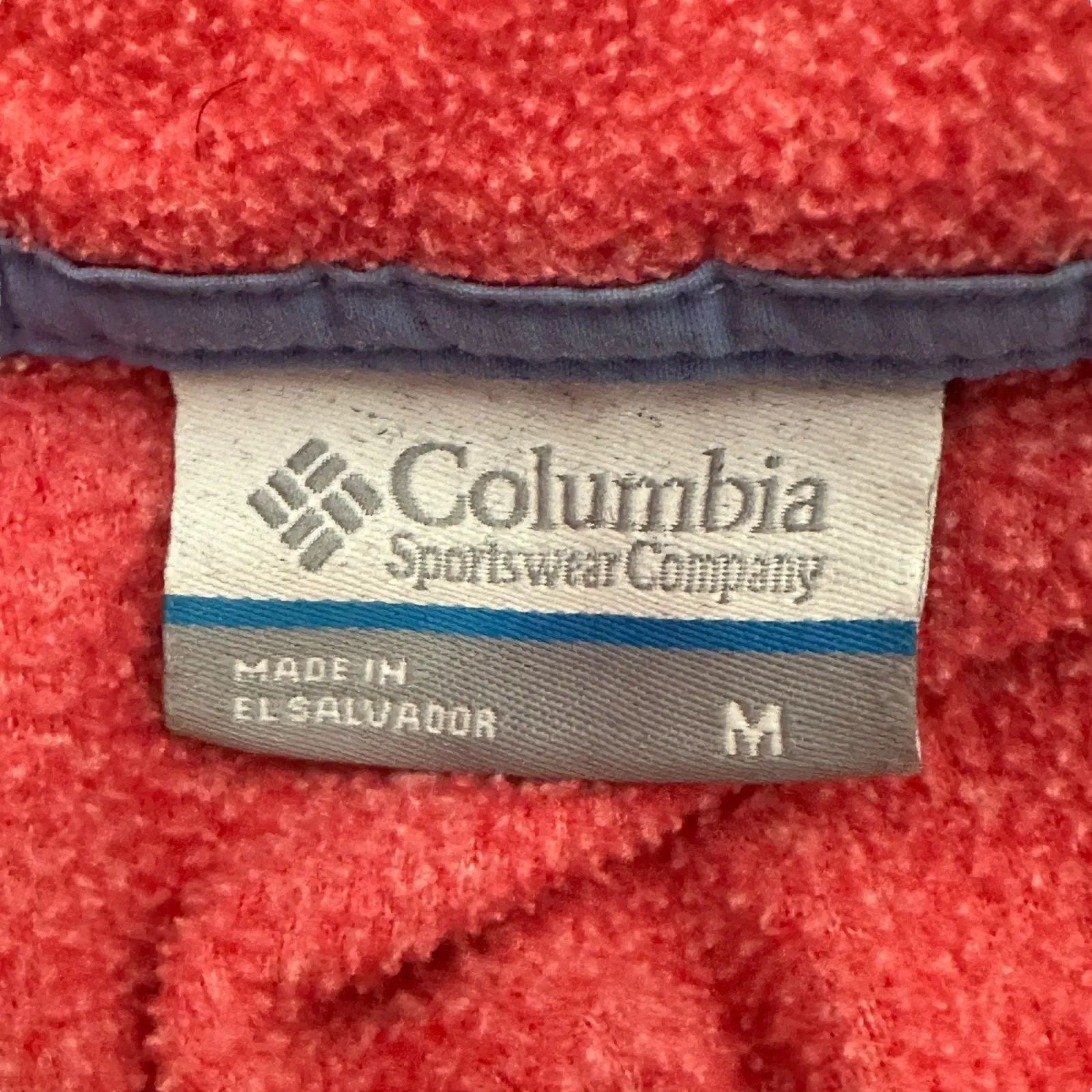 Columbia Fleece Vest Womens M Pink Full Zip Blue Trim Outdoor Hiking Athleisure - Image 6