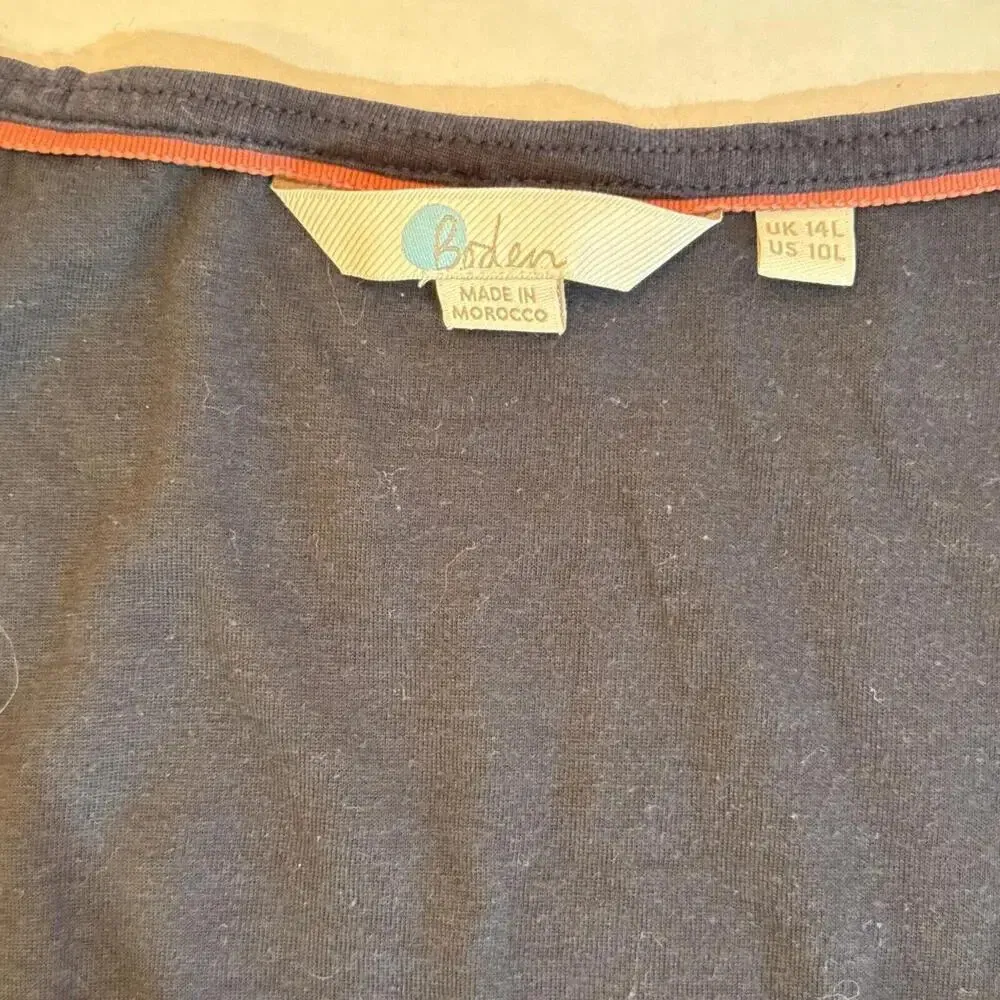 Boden Long Sleeve Kiss Lock Printed Hearts Casual Midi Dress Size 10 - Image 3