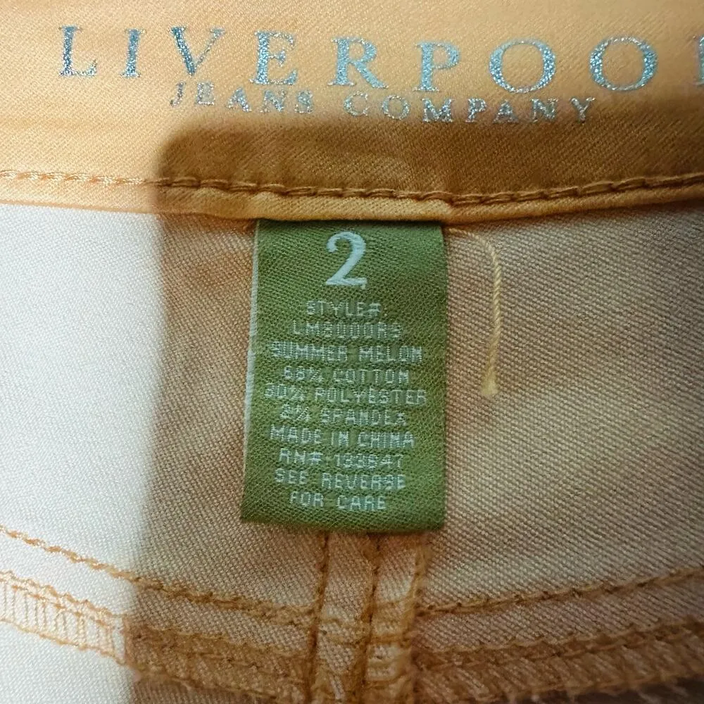 LIVERPOOL Women’s Light Sherbet Orange Prudence Pedal Pusher Jeans Size 2 - Image 4