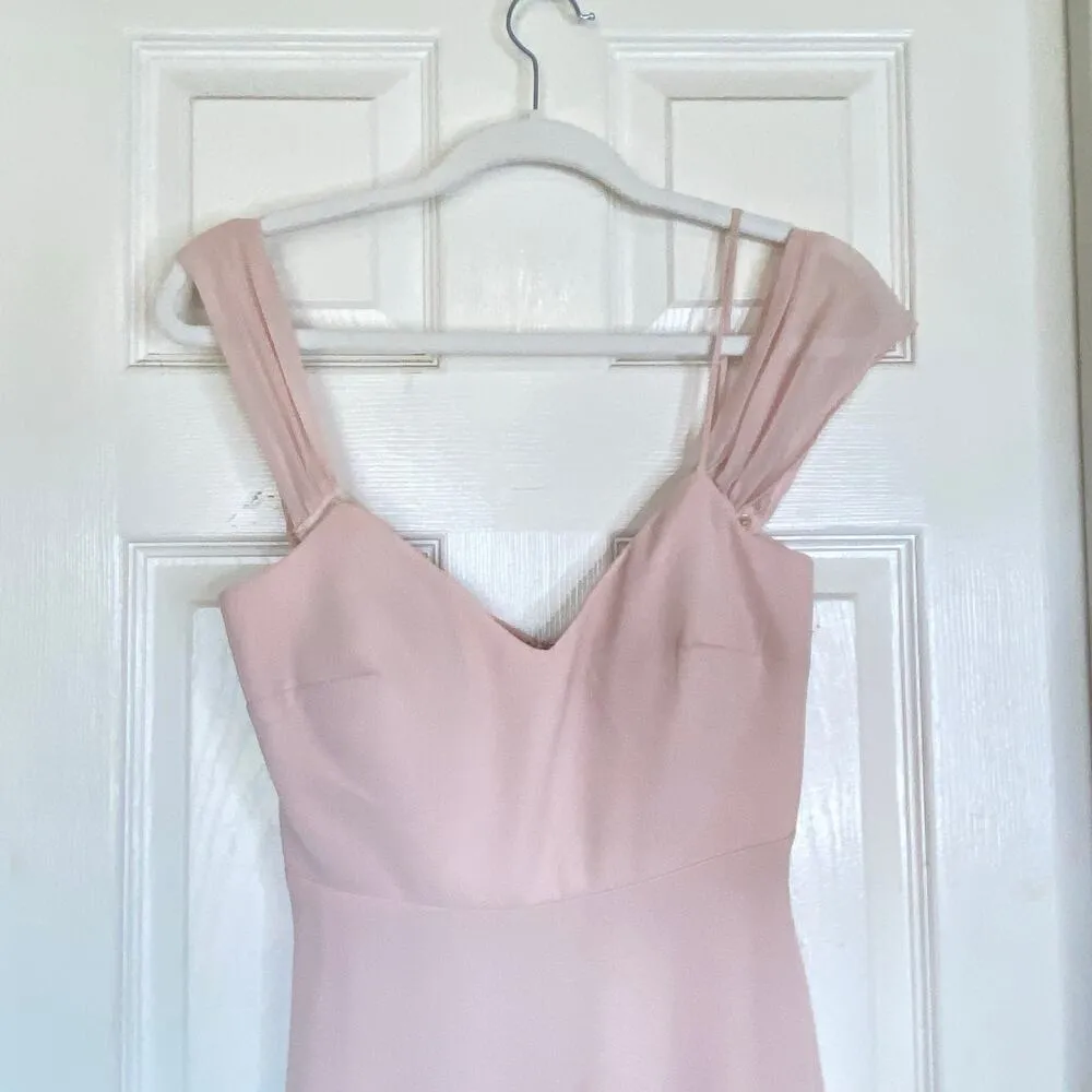 BIRDY GREY Devin Convertible Dress Chiffon Pale Blush Pink Size XS Bridesmaid - Image 5