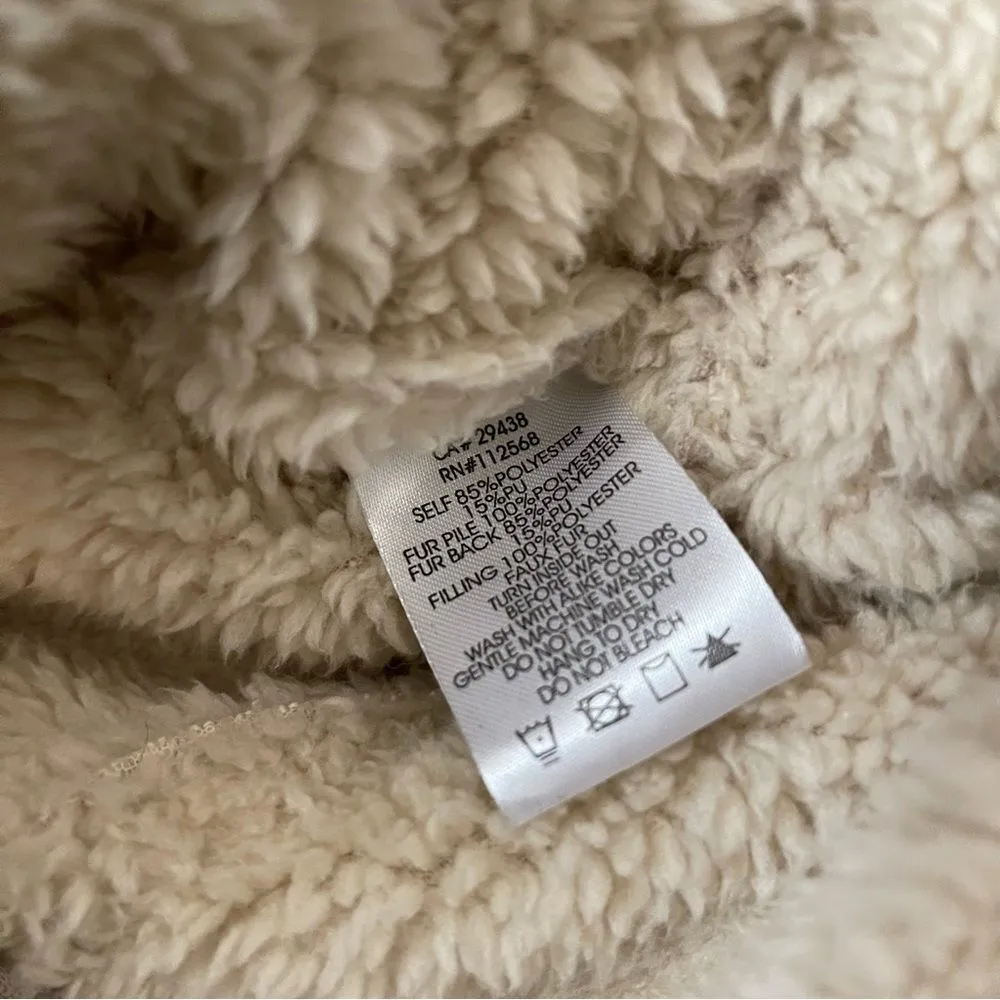 Vintage Miss Me Aviator Tan Suede Faux Shearling Jacket Size Small Beige Boho - Image 8