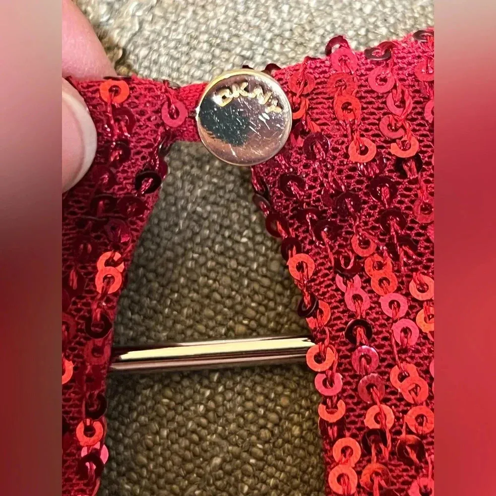 Sequin  red short sleeve women’s shirt size Large DKNY brand. NNT - Image 9