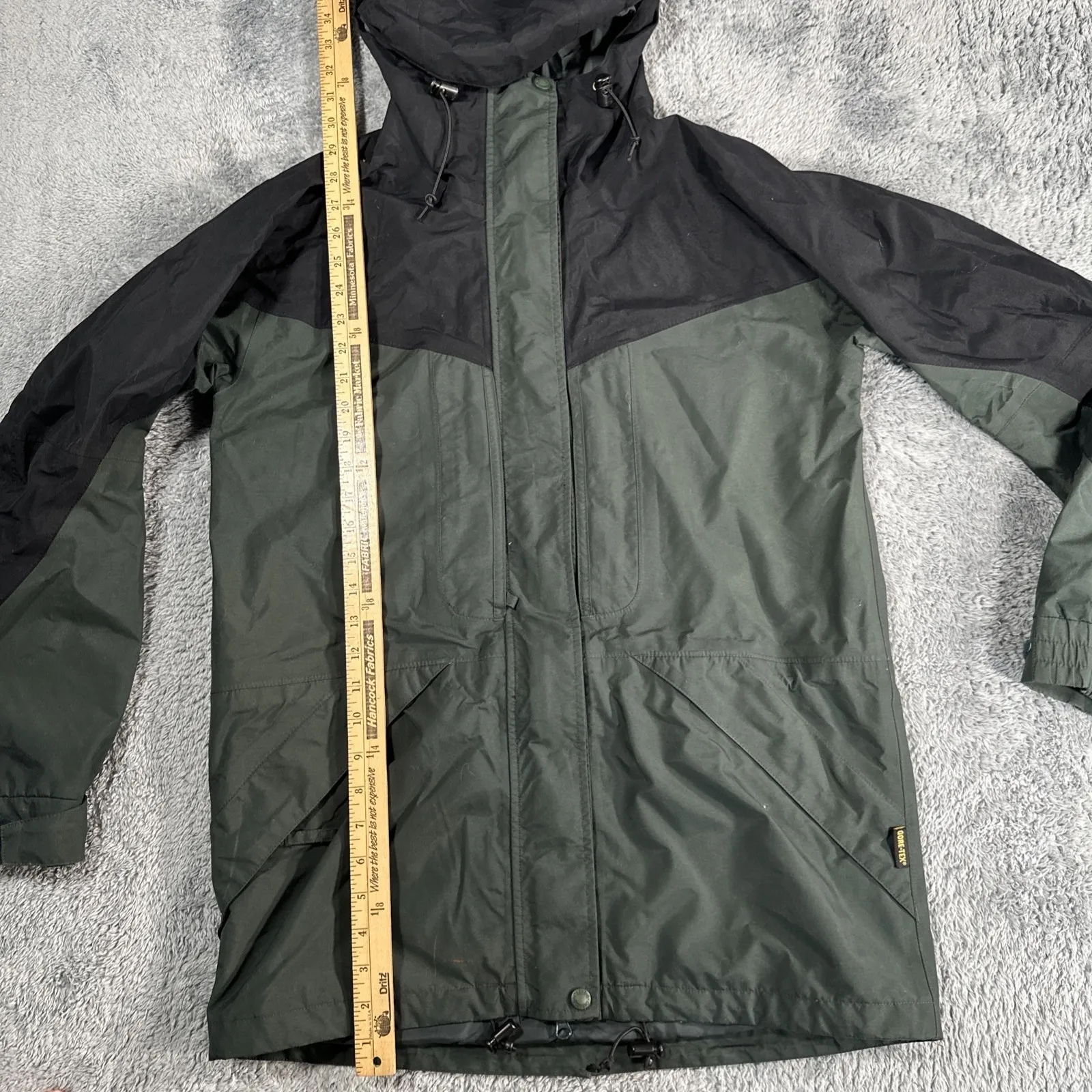 $219 Cabelas Women's Gore Tex Jacket Green SZ S Hooded Mid Length Outdoors Fish - Image 6
