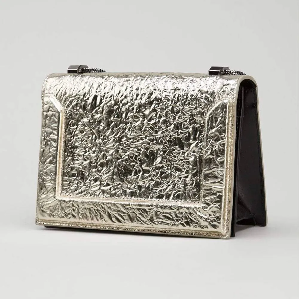 3.1 Phillip Lim Mini Soleil Crinkled Foil Chain Shoulder Bag Purse - Image 2