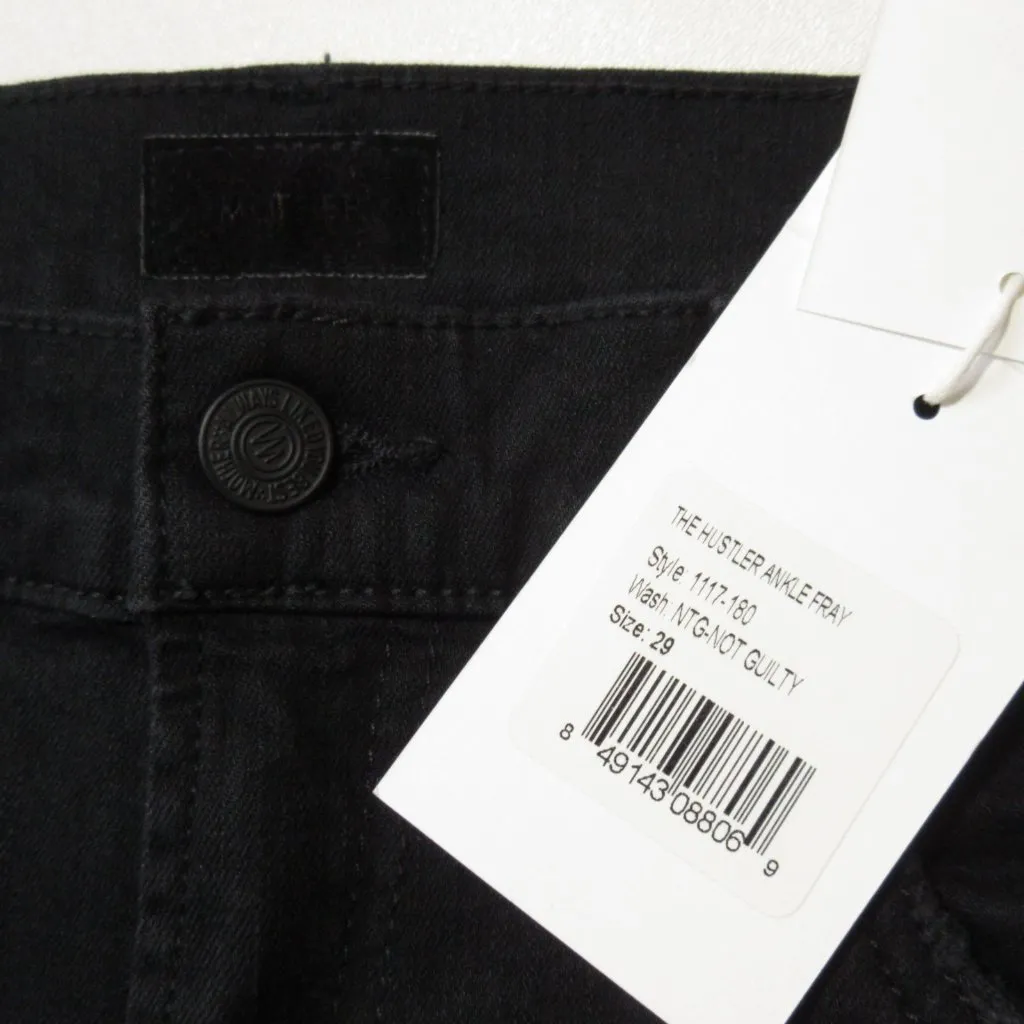NWT Mother The Hustler Ankle Fray in Not Guilty Black Stretch Crop Jeans 29 - Image 6
