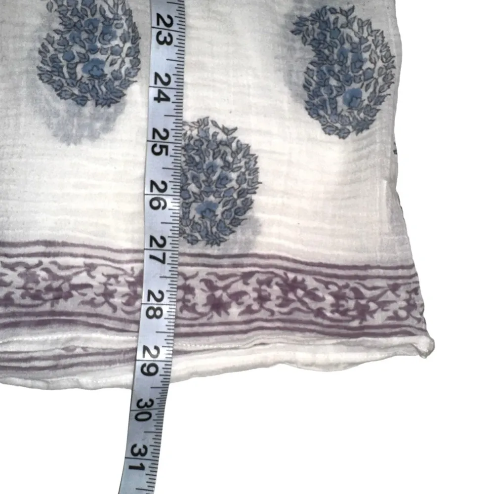 Roberta Roller Rabbit Paisley Print 3/4 Sleeve Gauzy Tunic Top SMALL - Image 6