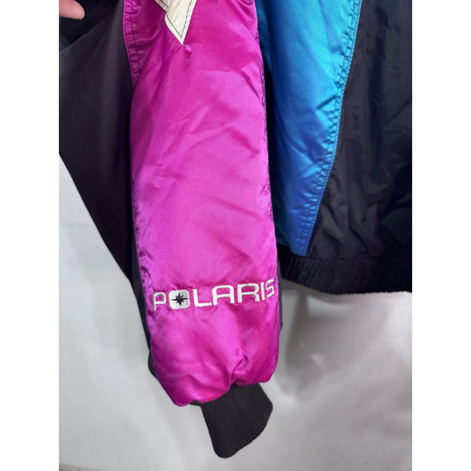 Vintage Polaris Colorblock Ski Jacket 90's Y2K Retro Snowmobile Women's XL Black - Image 10