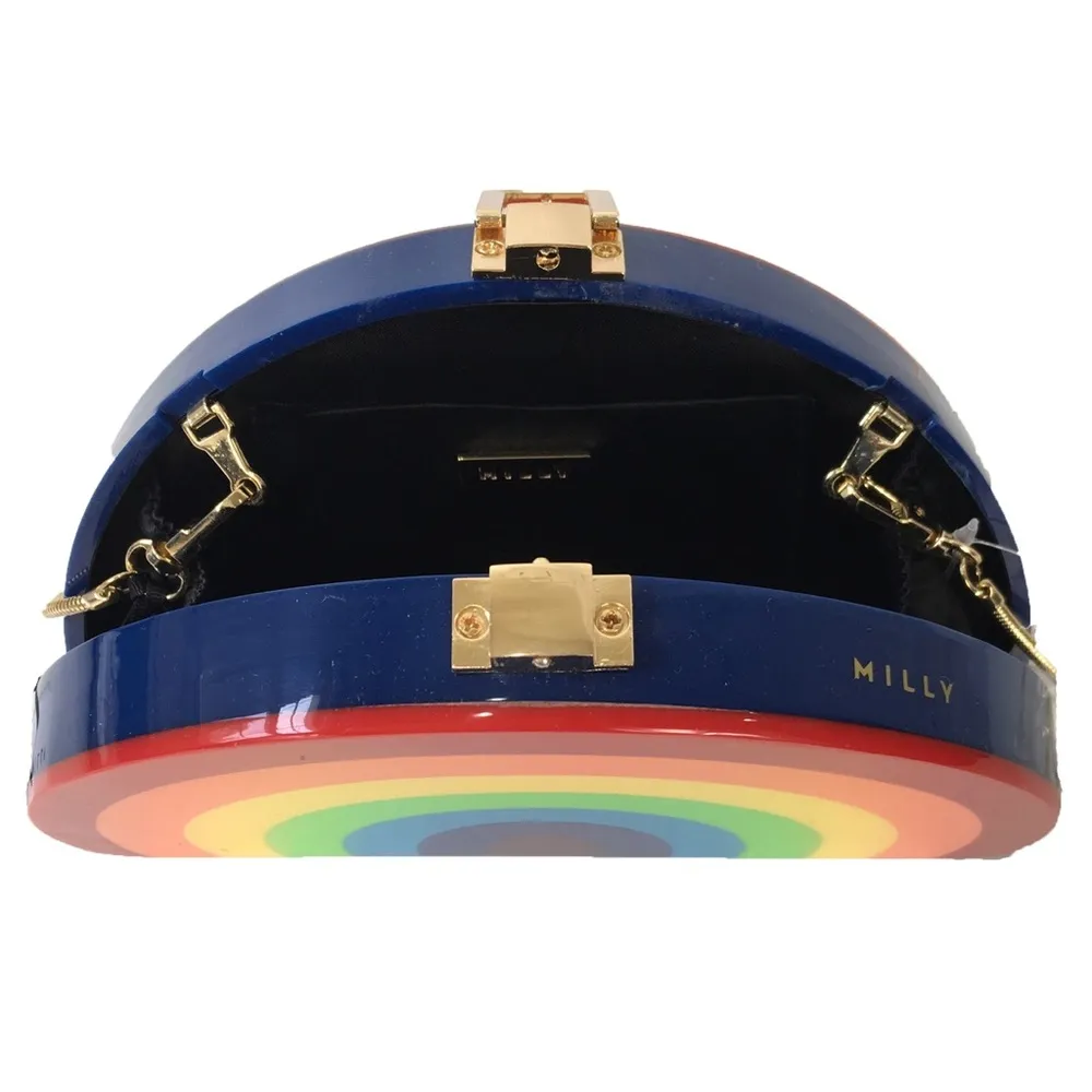 MILLY Rainbow Half Moon Clutch Resin Pride Purse Bag - Image 6