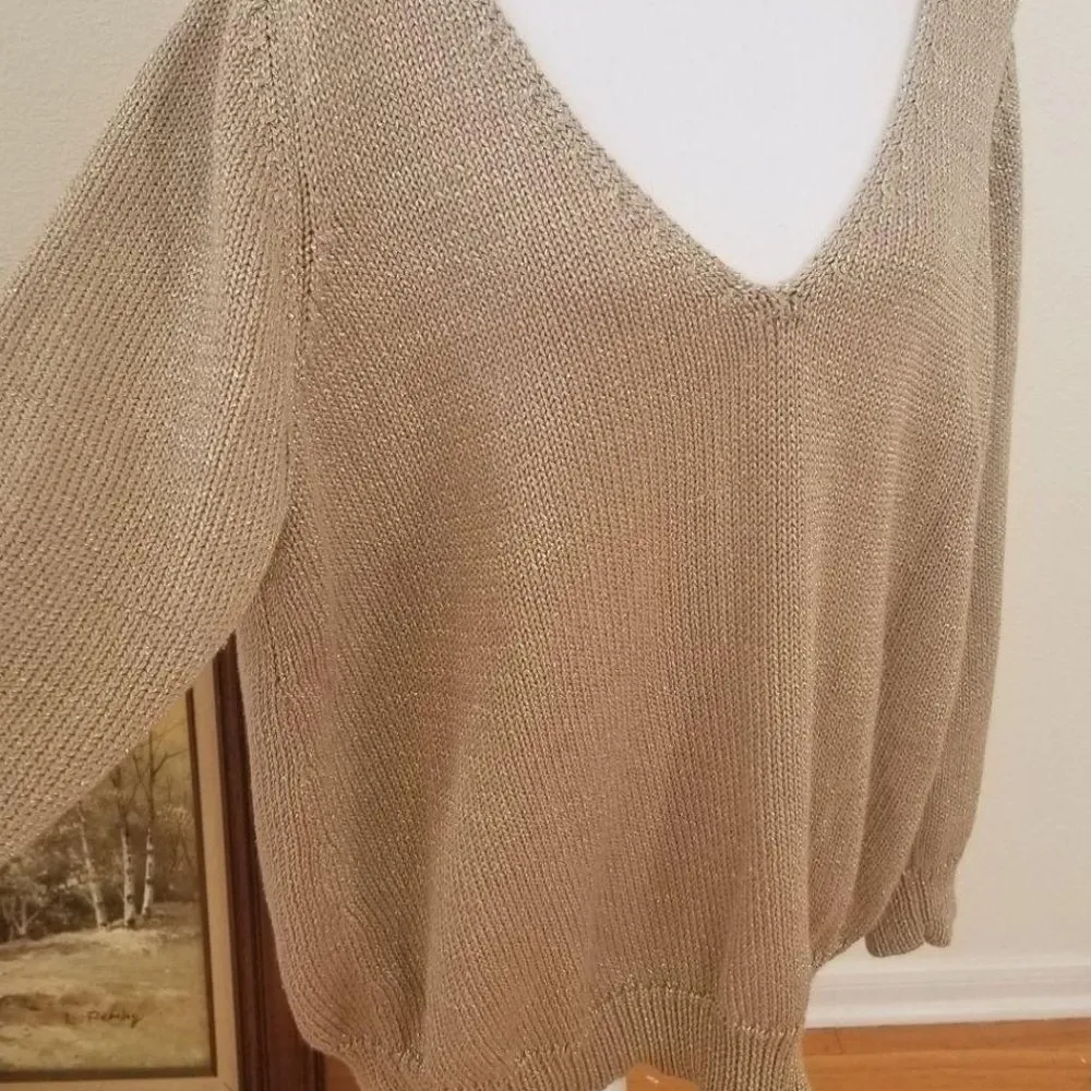Lane Bryant / 22/24 / Gold Vneck Sweater - Image 3