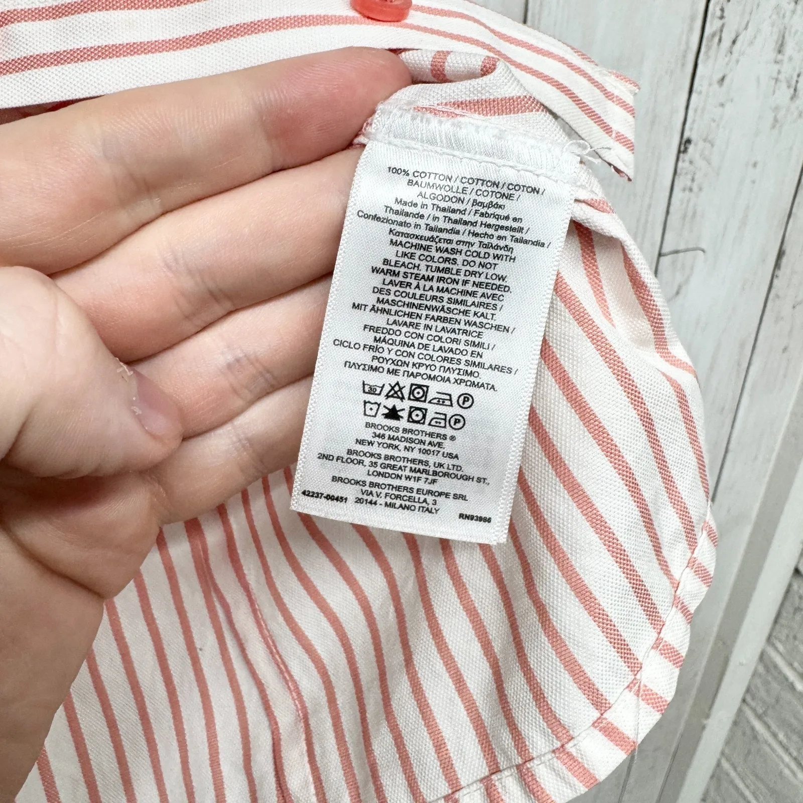 Brooks Brothers Blouse Women Size 6 Stripe Cotton Long Sleeve Button Down Shirt - Image 3