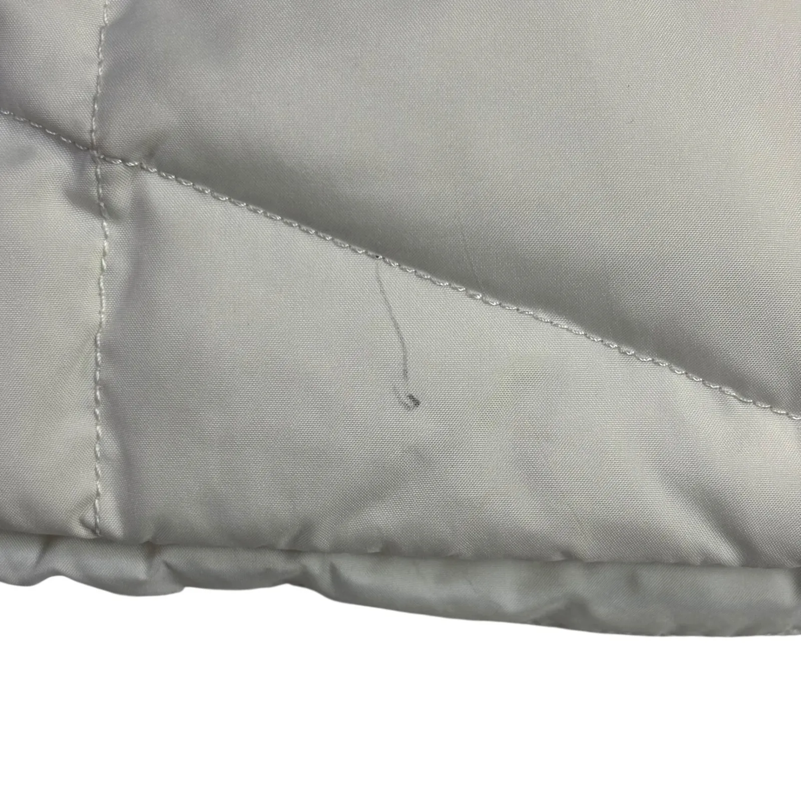 Lands End Womens Puffer Vest Cream M 10-12 Stand Collar Down Insulated Zip Up - Image 11