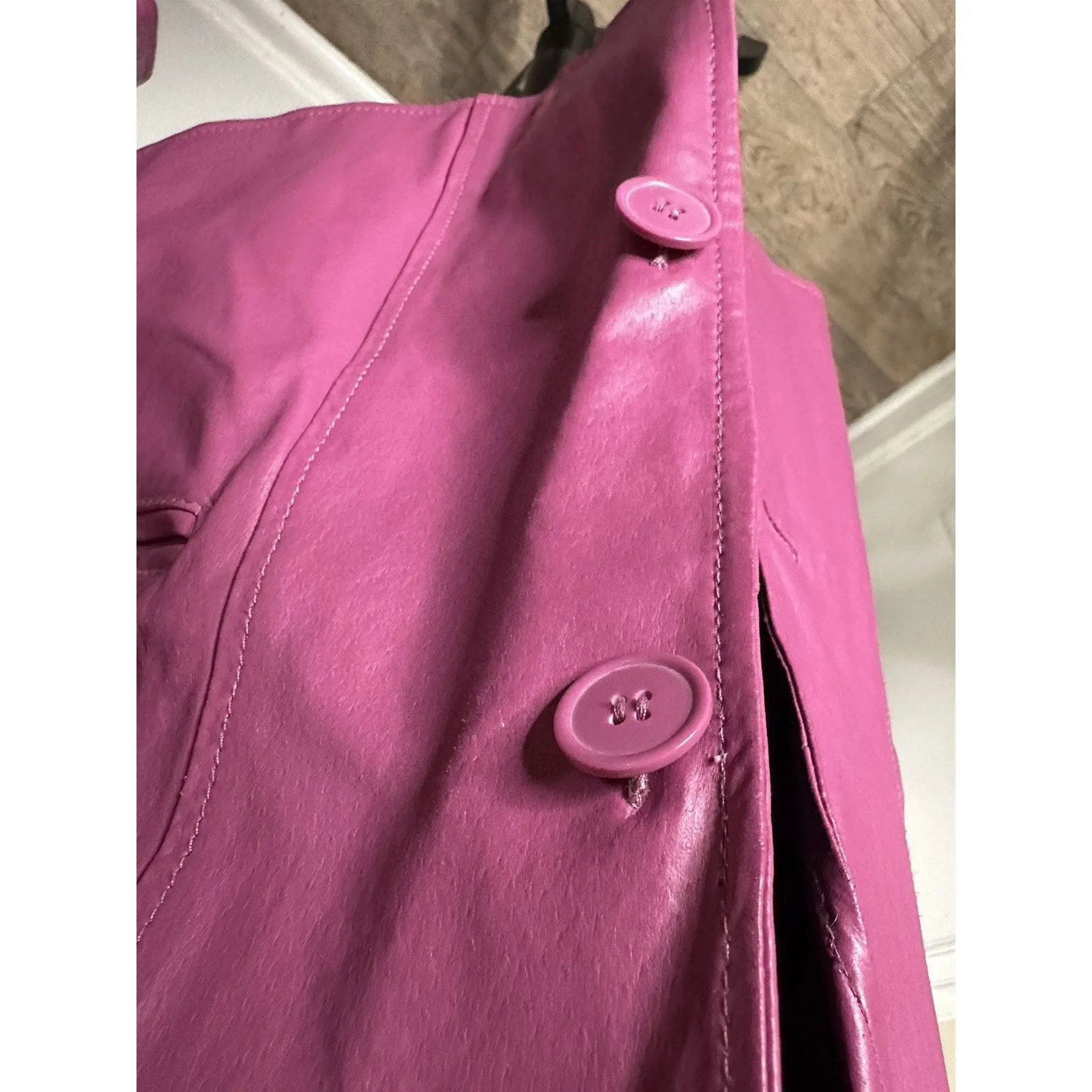 Díalogue Women’s Pink Leather Jacket Size Large - Image 6