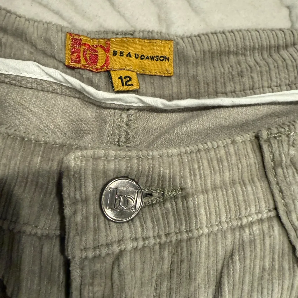 Beau Dawson Wide Wale Corduroy Wide Leg Pants Size 12 Taupe Neutral Stretch Tan - Image 14