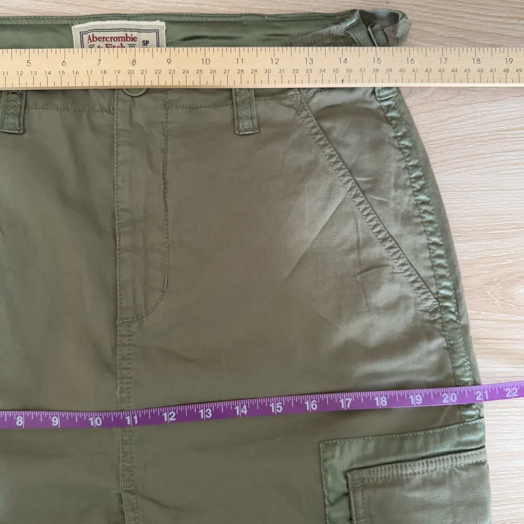 Abercrombie & Fitch Small Petite Cargo Skirt Midi Olive Utility Y2K Army Grunge - Image 6