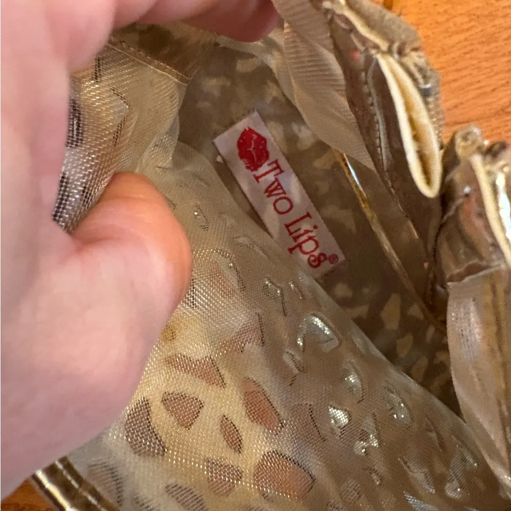 Two Lips Gold Metallic Laser Cut Stiletto Heels Size 8.5 Y2K Club Party Shoes - Image 8