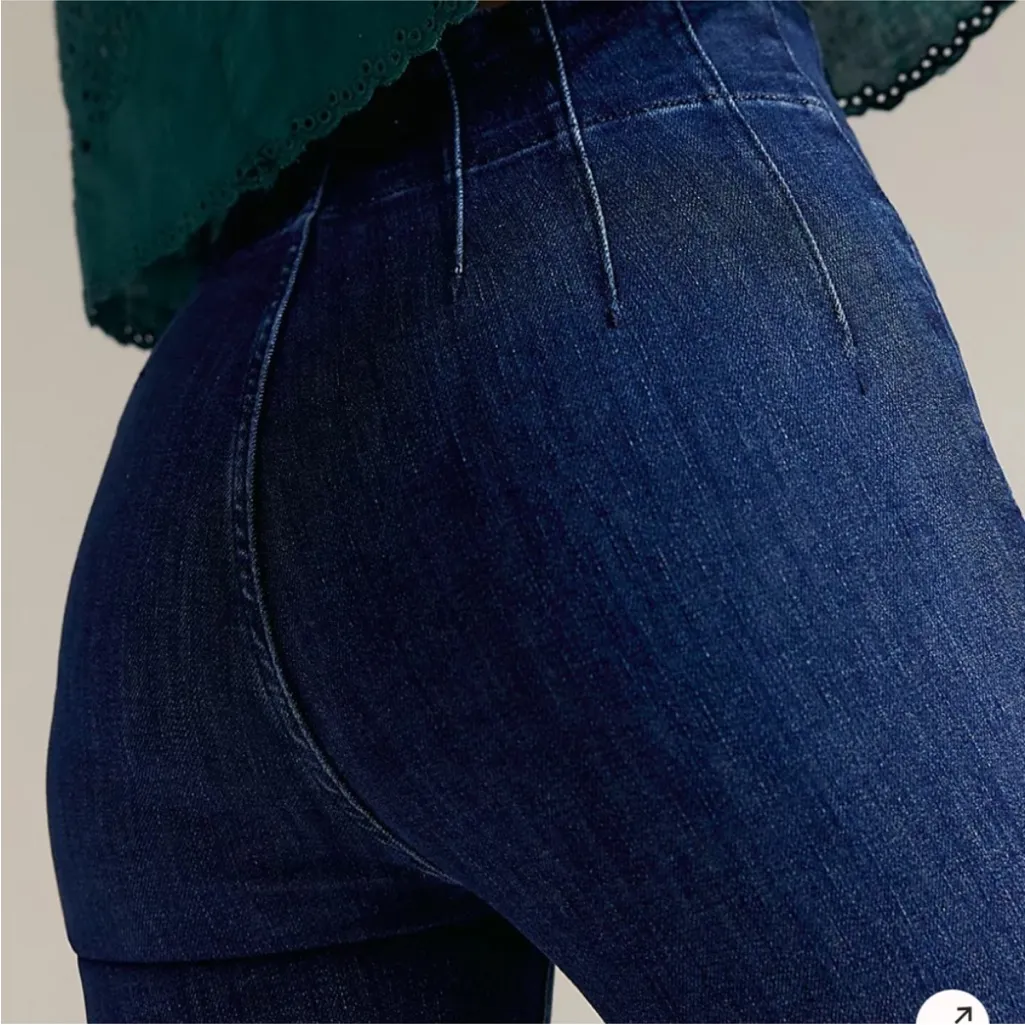 Free People We The Free Jayde Crop Flare Dark Blue Jeans NWT - Image 4