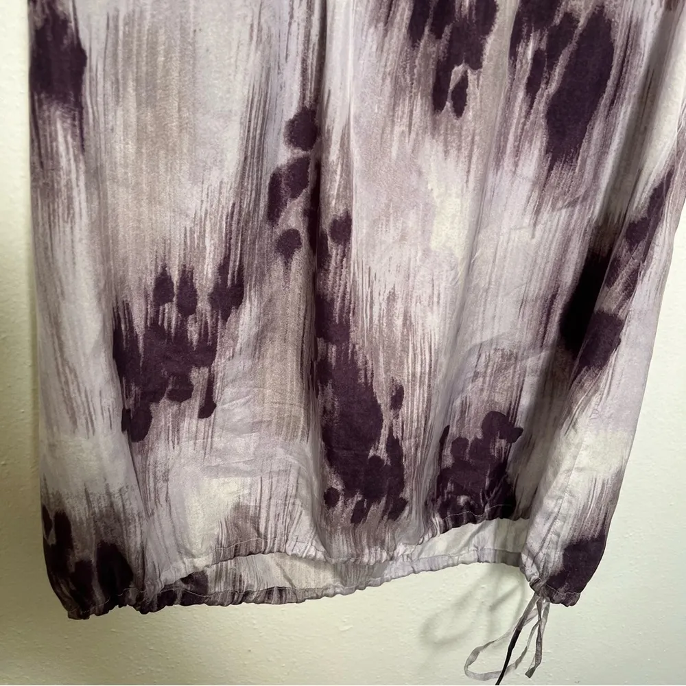 Banana Republic Sleeveless Blouse Purple Floral Ruffle - Image 7