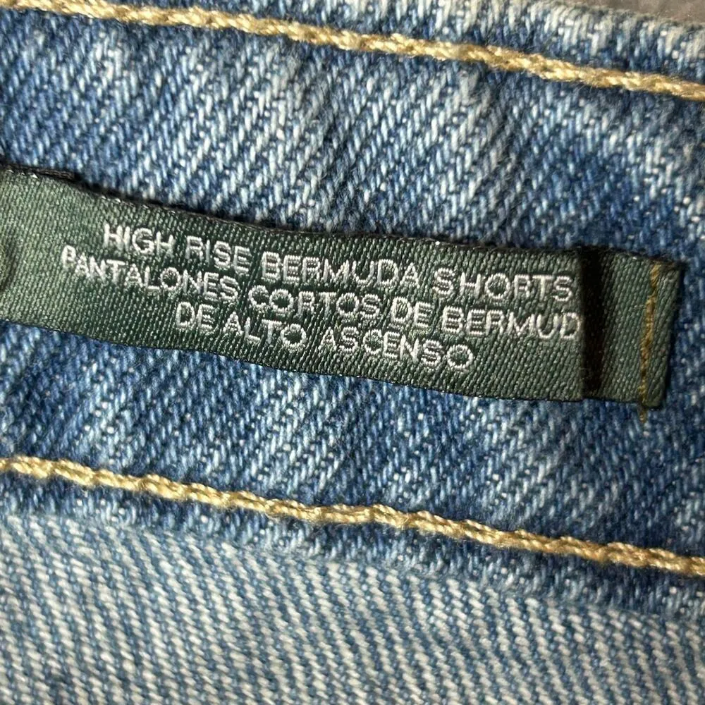 Wild Fable Jean Shorts Womens 14 Blue High‎ Rise Denim Distressed Bermuda NEW - Image 5