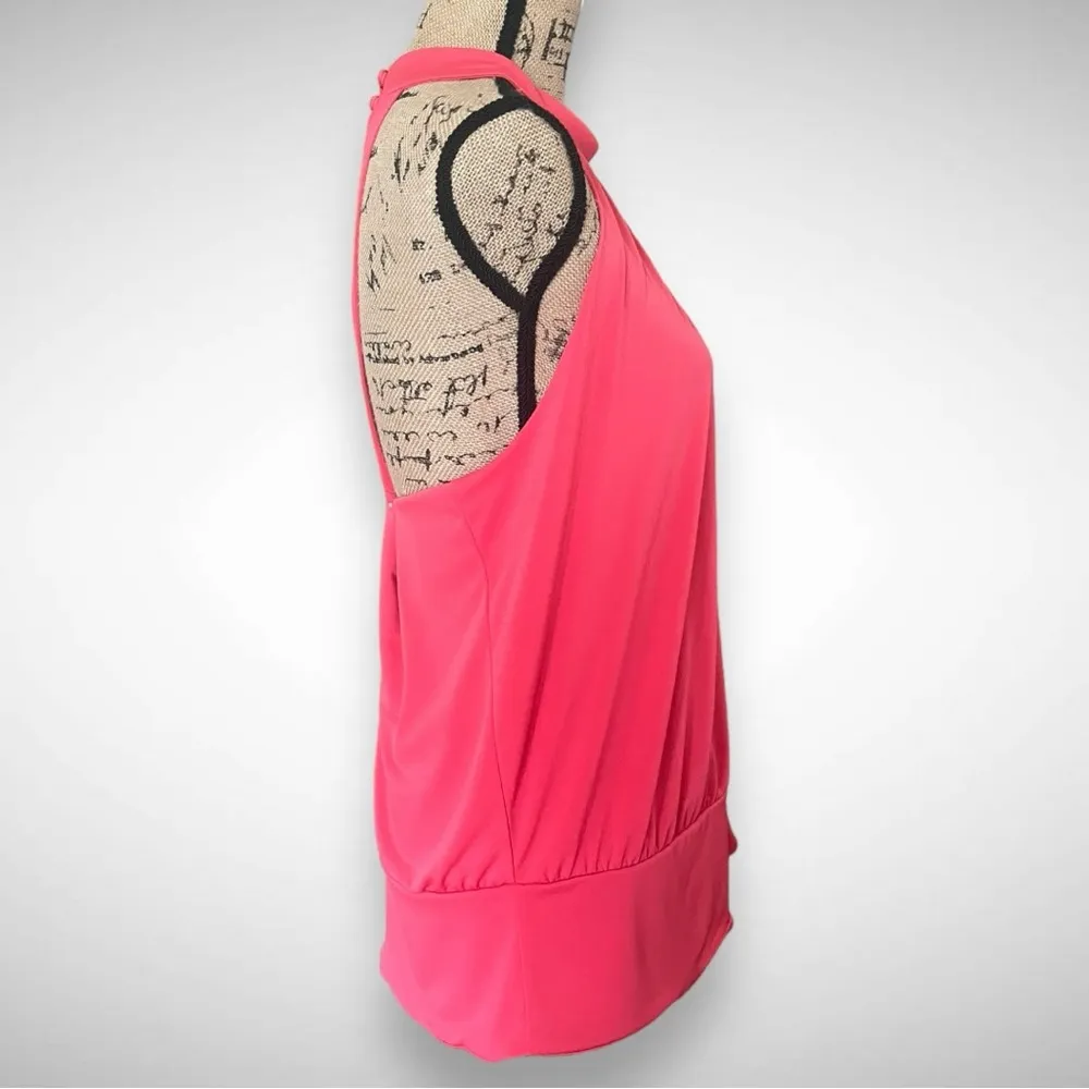 BOSTON PROPER Raspberry Halter Banded-Bottom Mock Neck Knit Top XL | EUC - Image 5