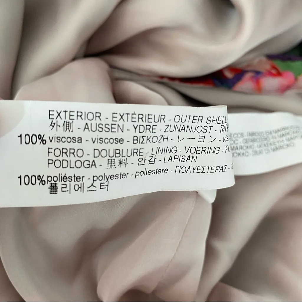 Zara Green Floral Print Kimono Coat Jacket size Medium - Image 11