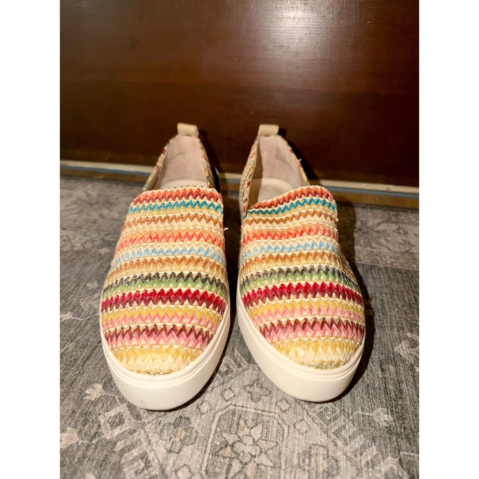 NWT Women's Woven Slip On Espadrille Flats Multicolor Size 7 Yellow - Image 2