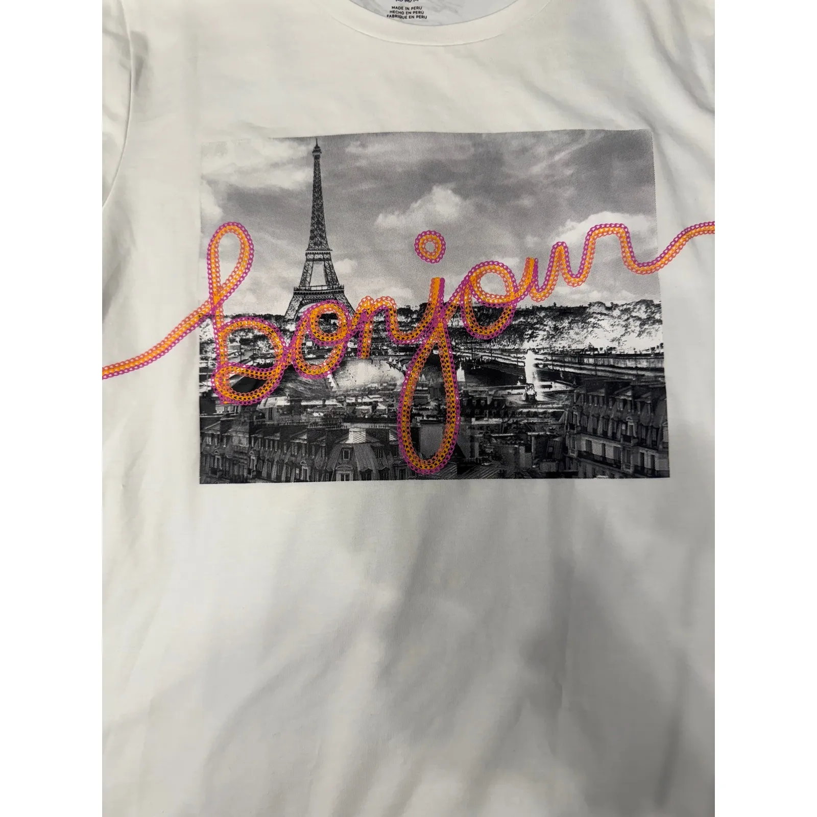 Karl Lagerfeld Paris Bonjour Eiffel Tower Graphic T - Image 3