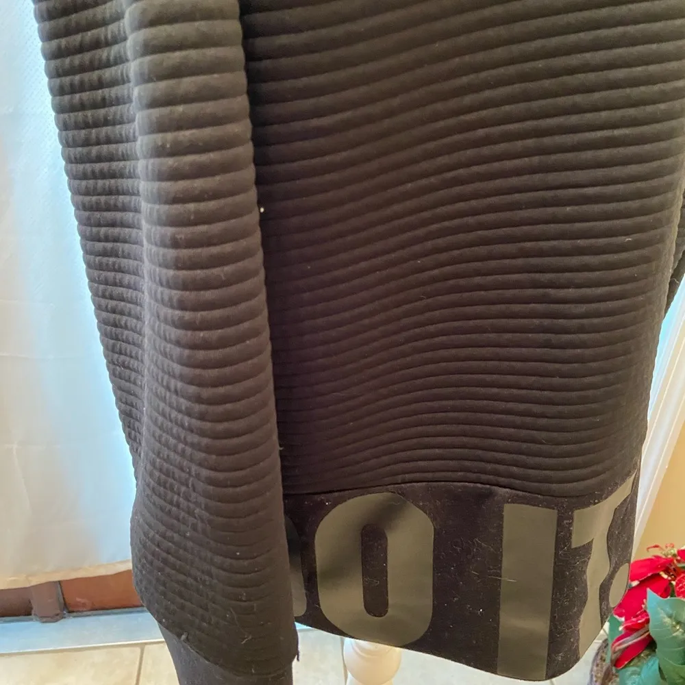 Dri-Fit Black Ribbed Crew Neck Lg Pullover JUST DO IT Sweater - Image 9