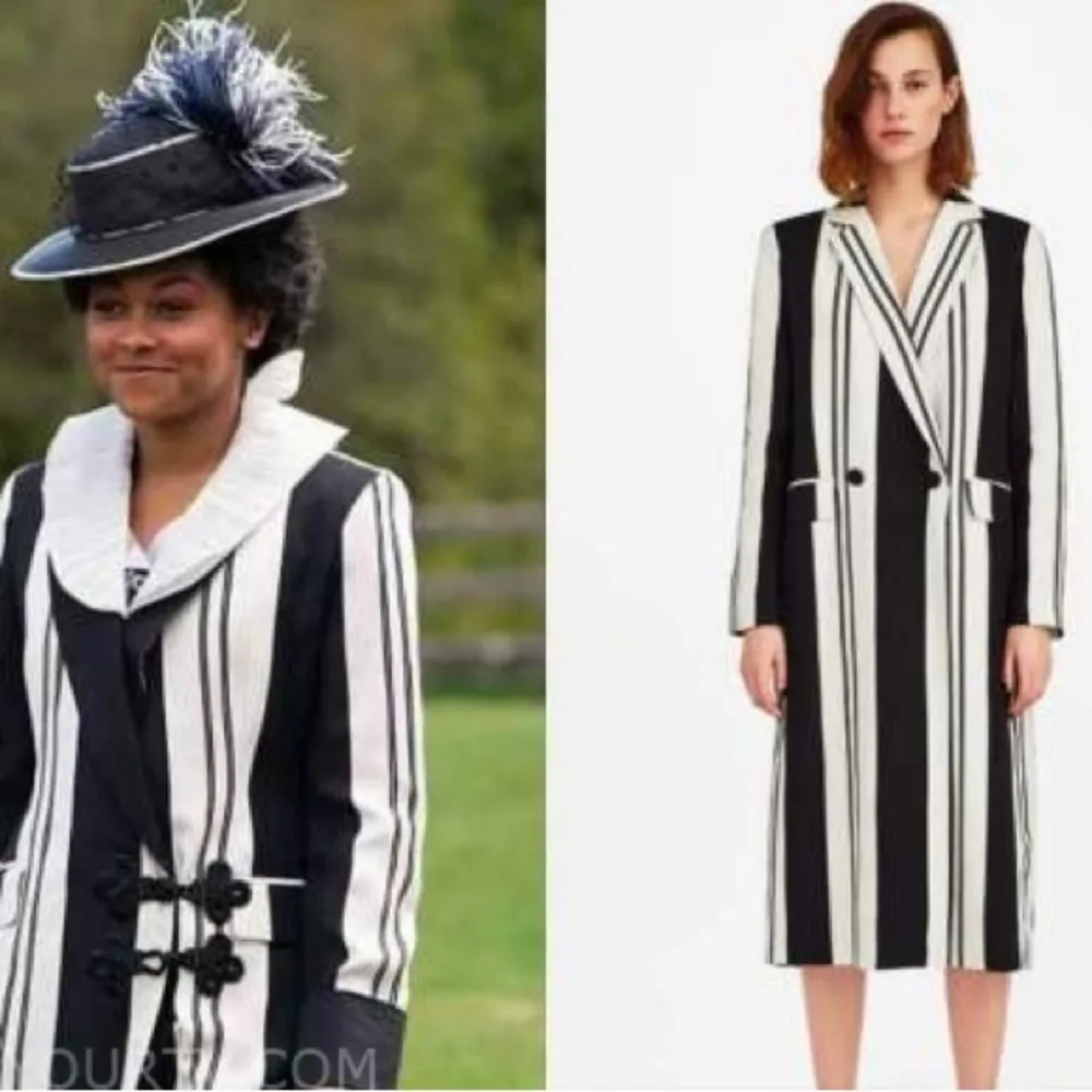 Rare Zara Striped Linen Blend Coat Medium Blogger favorite!! Perfect for Fall - Image 6