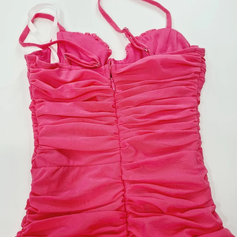 h:ours Estelle Mini Dress in Pink - Image 7