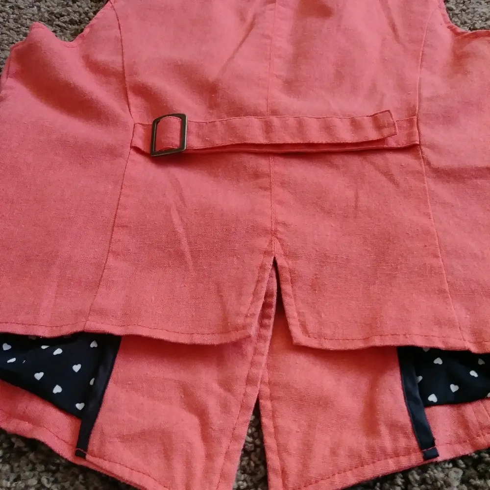 Cute Peachy Vest with White Hearts - Image 7