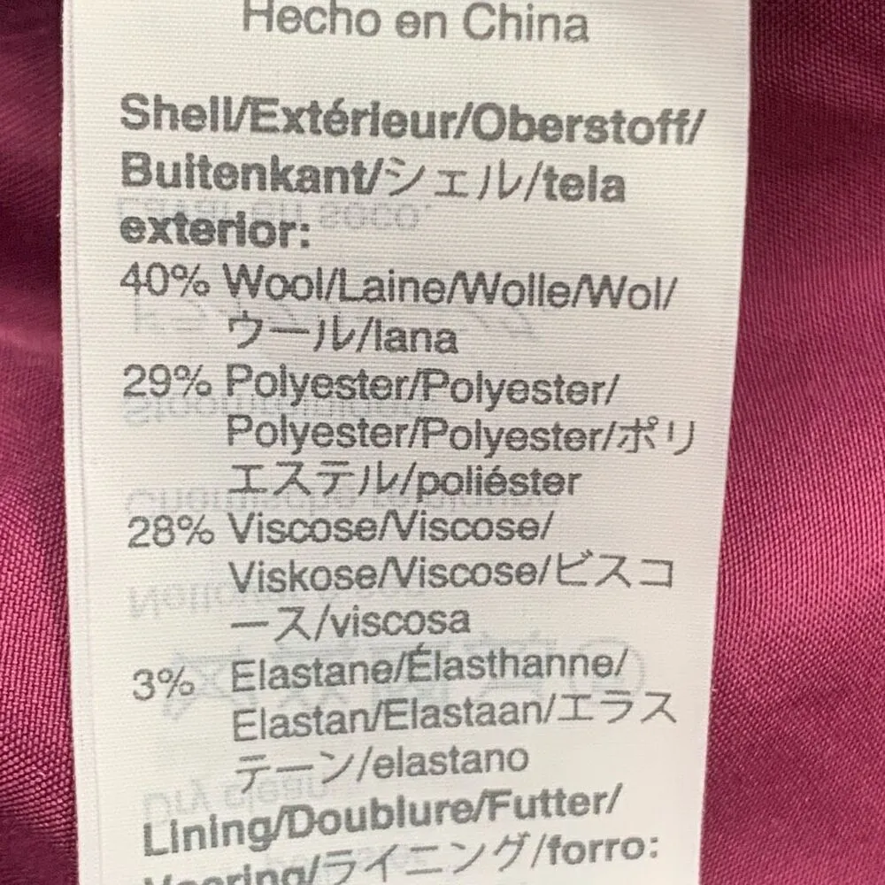 J.Crew Factory Mini Skirt Fuchsia Pink Wool Blend Wide Elastic Waist Straight Size 0 - Image 8