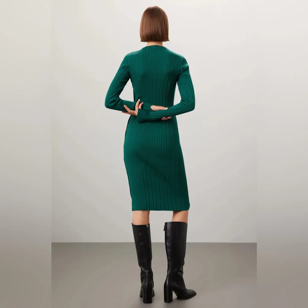 Adam Lippes Green Side Button Dress - Image 4