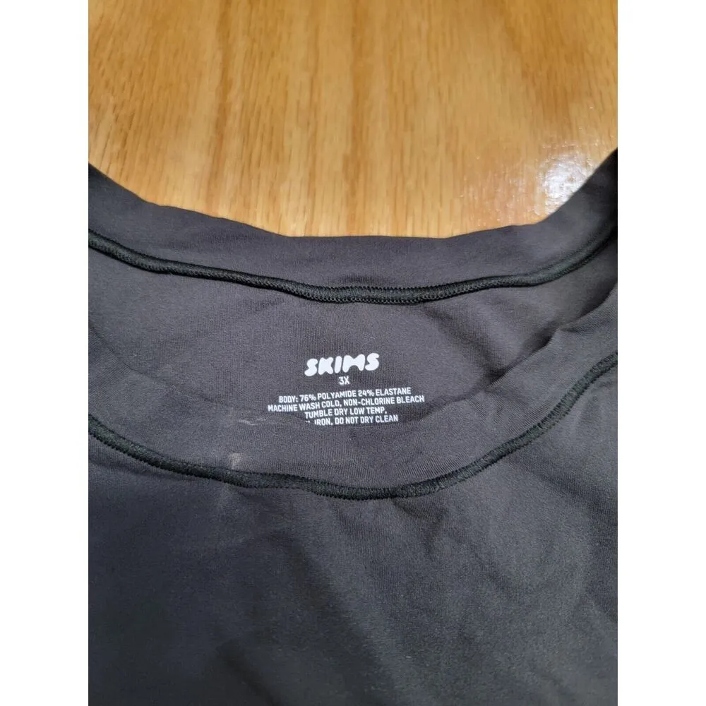 SKIMS Bodysuit Women's 3X Black Short Sleeve Seamless Sculpt Thong Shapewear B82 - Image 2