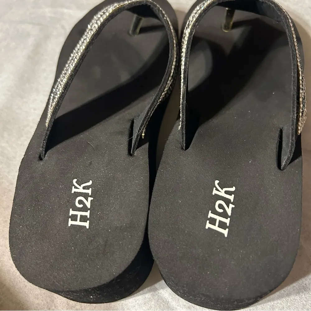 Women’s heel flip flop sandals Black Size 10 - Image 6