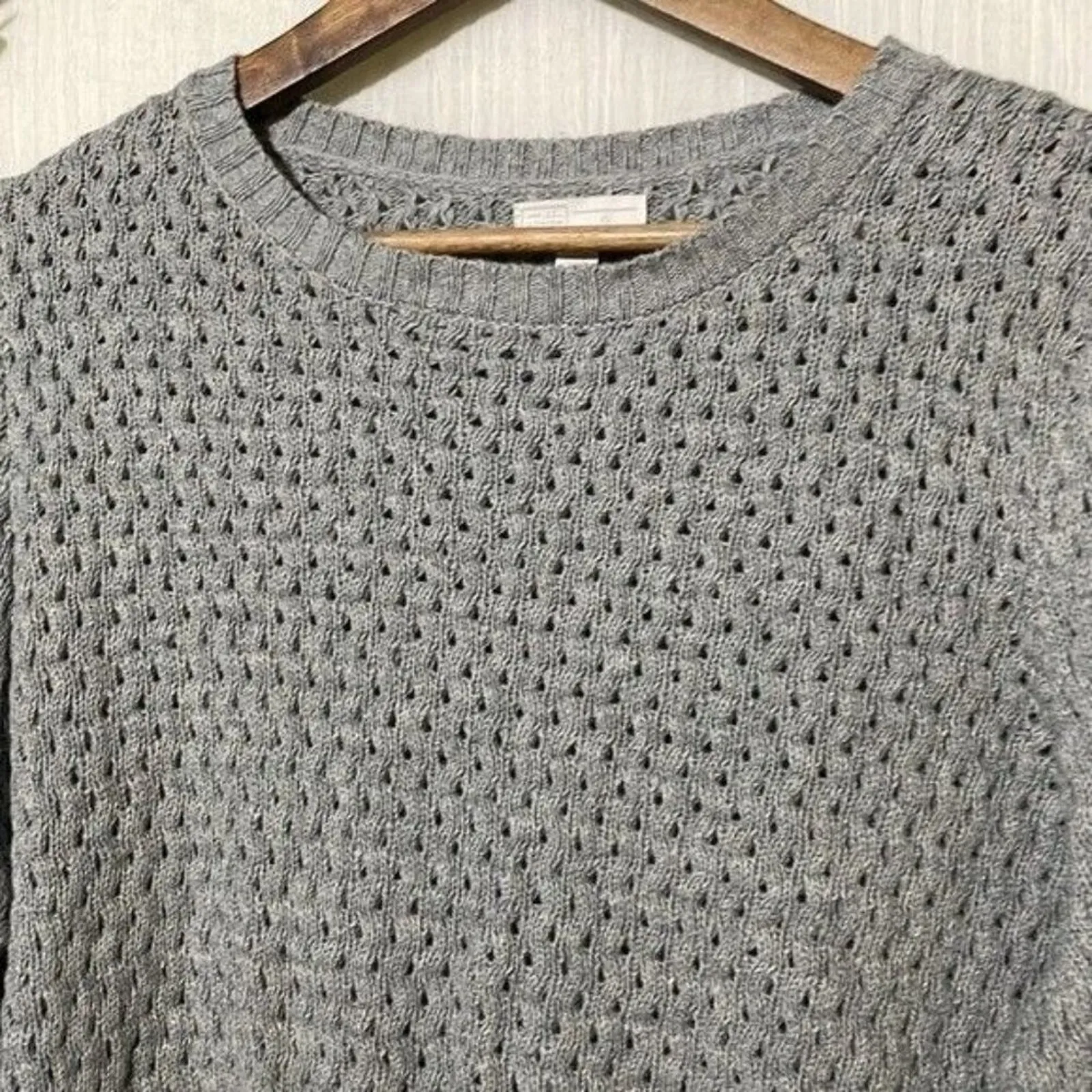 14th & Union New XL Gray Popcorn Knit Bubble Sleeve Sweater - Image 3