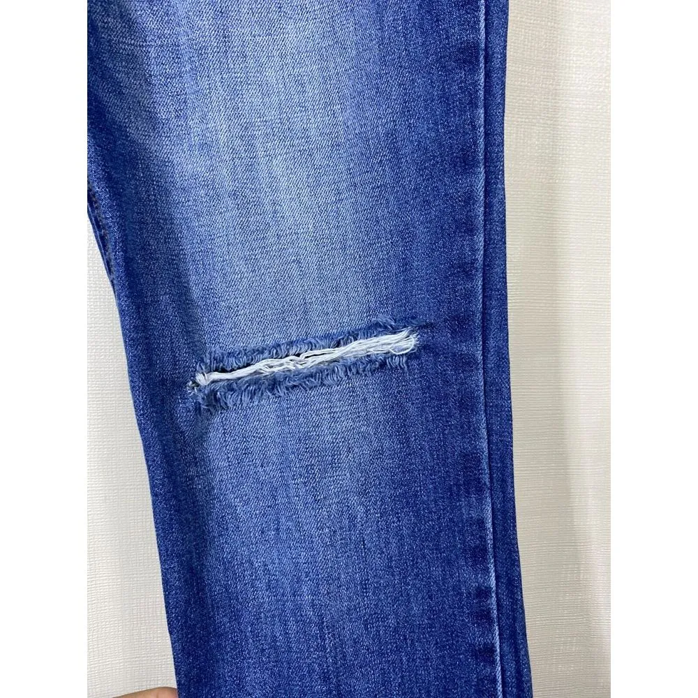KanCan Jeans Womens 5/26 High‎ Rise Distressed Mom Denim Blue Elastic Waist - Image 4