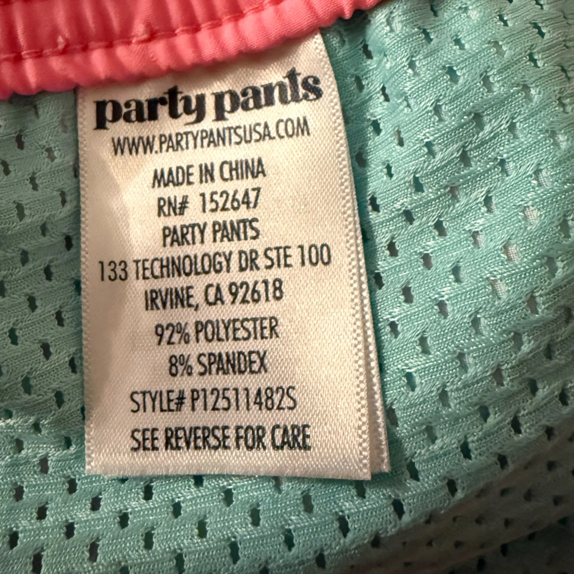 Party Pants Men's L Fish Scale Shorts Rainbow Party Rave Shorts With Drawstring Pink Size undefined - Image 6