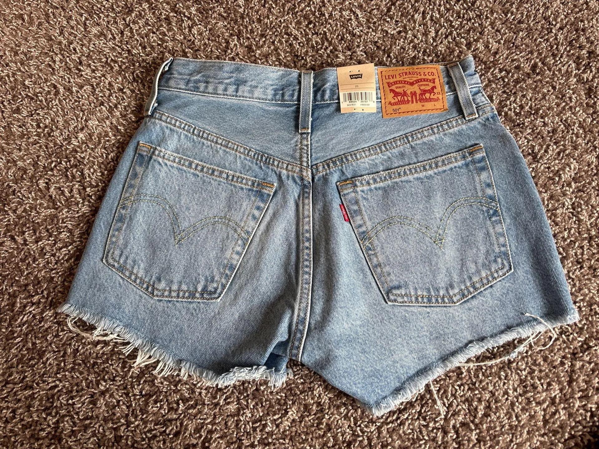 Levi’s 501 High-Rise Shorts Denim Distressed Jean - Image 2