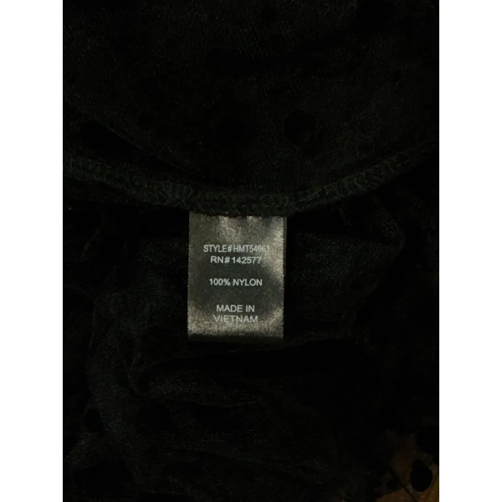 NEW Polka Dot Sheer Black Puff Sleeve Button-Up Blouse By Haute Monde Size S - Image 13