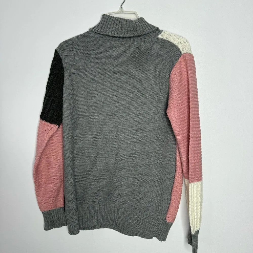 Bedford Fair color block sweater size small Gray - Image 4