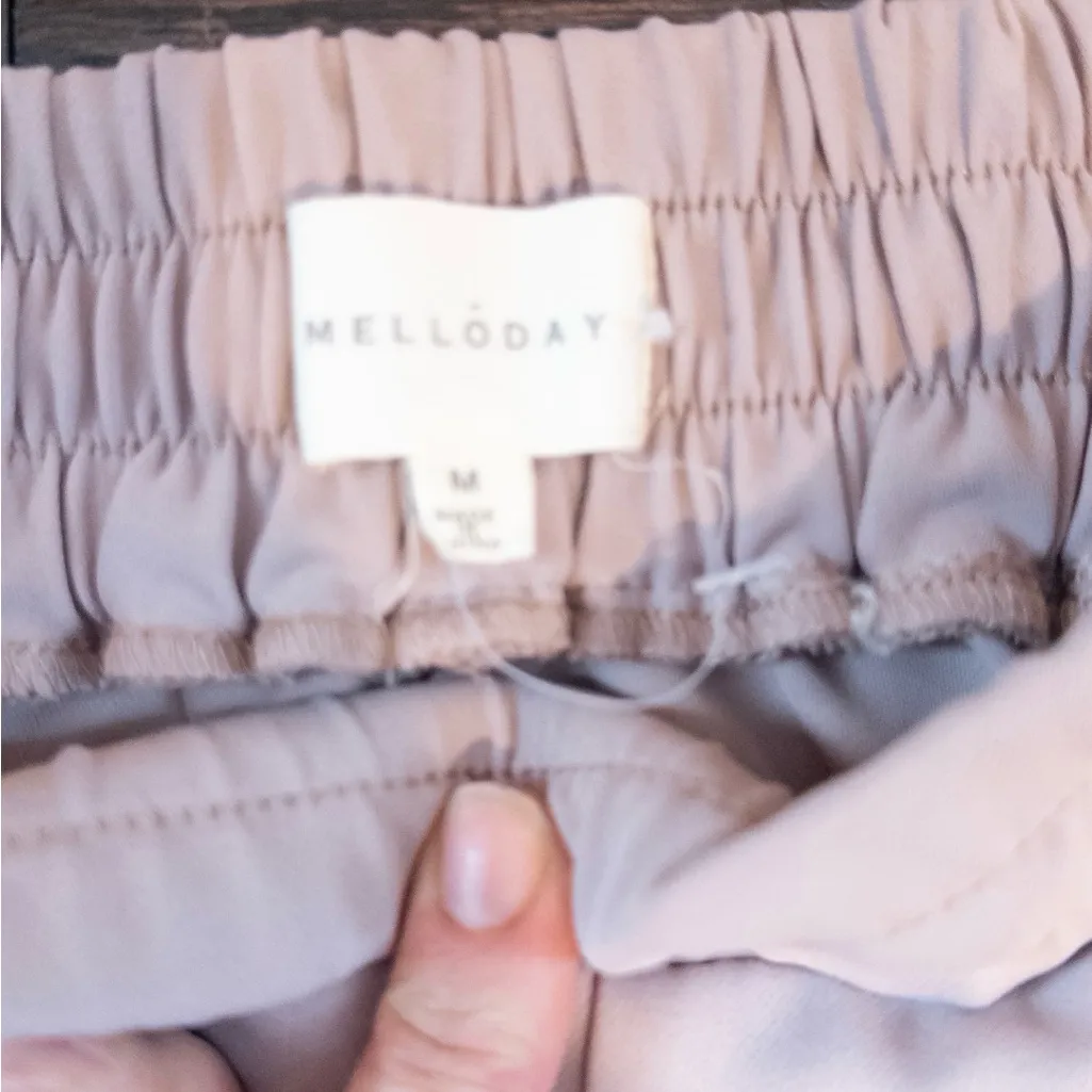 MELLODAY Mauve Jogger Pants Women’s Medium | Elastic Waist & Cuffs - Image 3