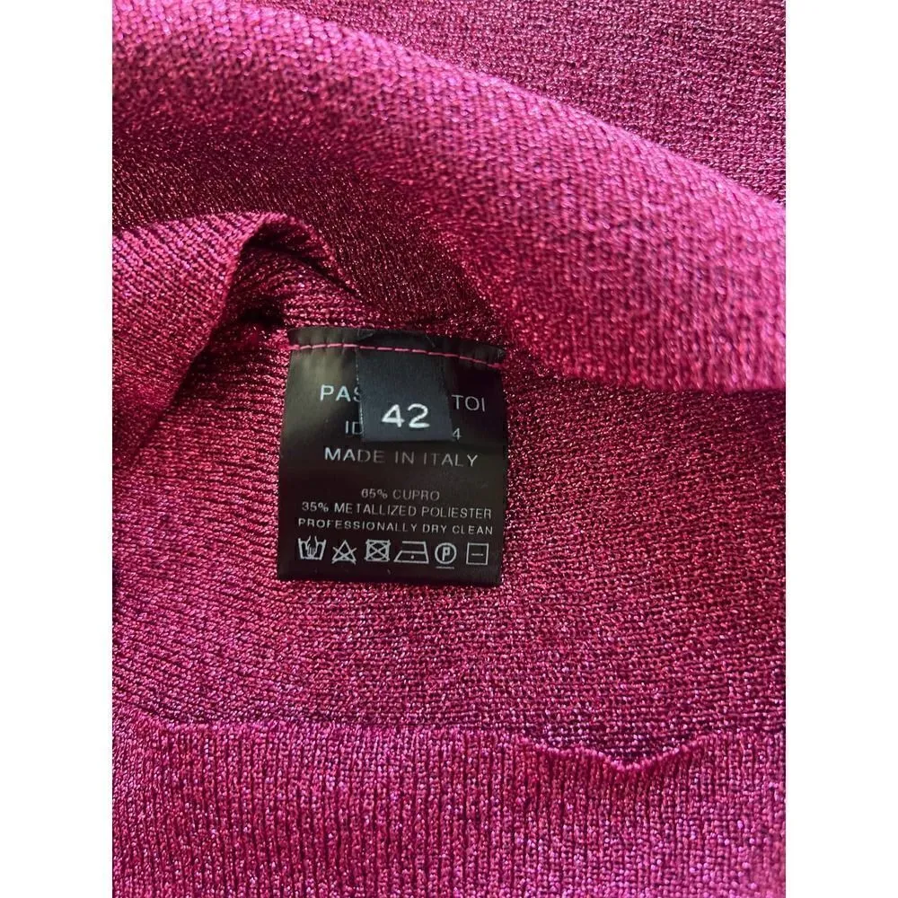 Dodo Bar Or Nev Fuschia Xenia Ribbed Crew Metallic Sweater NWT - Image 12
