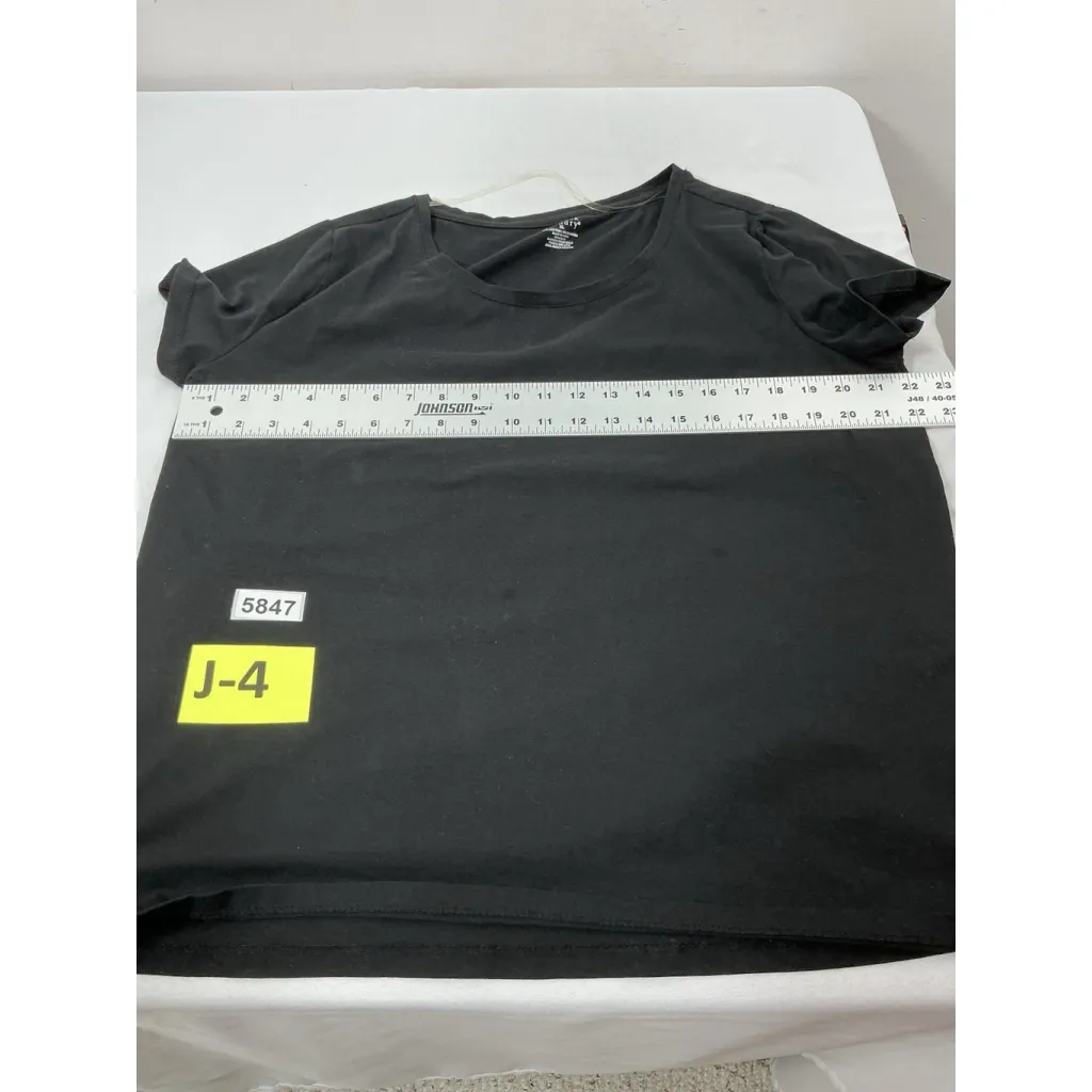 Womans NY Laundry Pullover Short Sleeve T Shirt XL Black Scoop Neck - Image 4